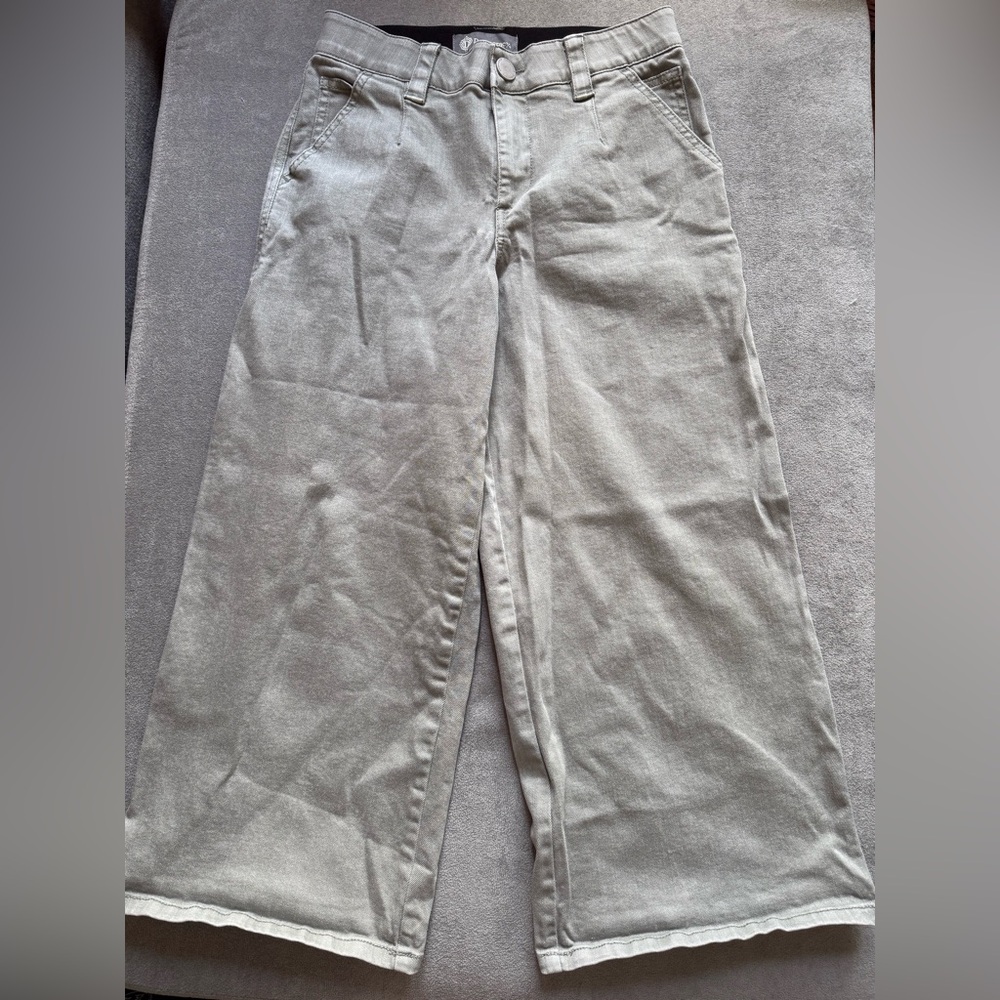 *rare* Democracy Light Gray Wide Leg Pants with Black Waistband